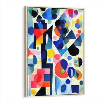 Obraz w ramie 70x100 - Księga Akwarelowych Przeniknięć - abstrakcyjny obraz, różne kolorowe kształty - rama drewno