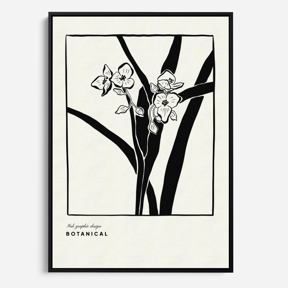 Obraz w ramie 50x70 - Symfonia kwiatowej ekspresji - kwiat, grafika - rama czarna