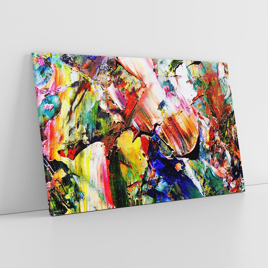 Obraz na płótnie 120x80 - Szalejące ognie kolorów - abstrakcja, farby olejne