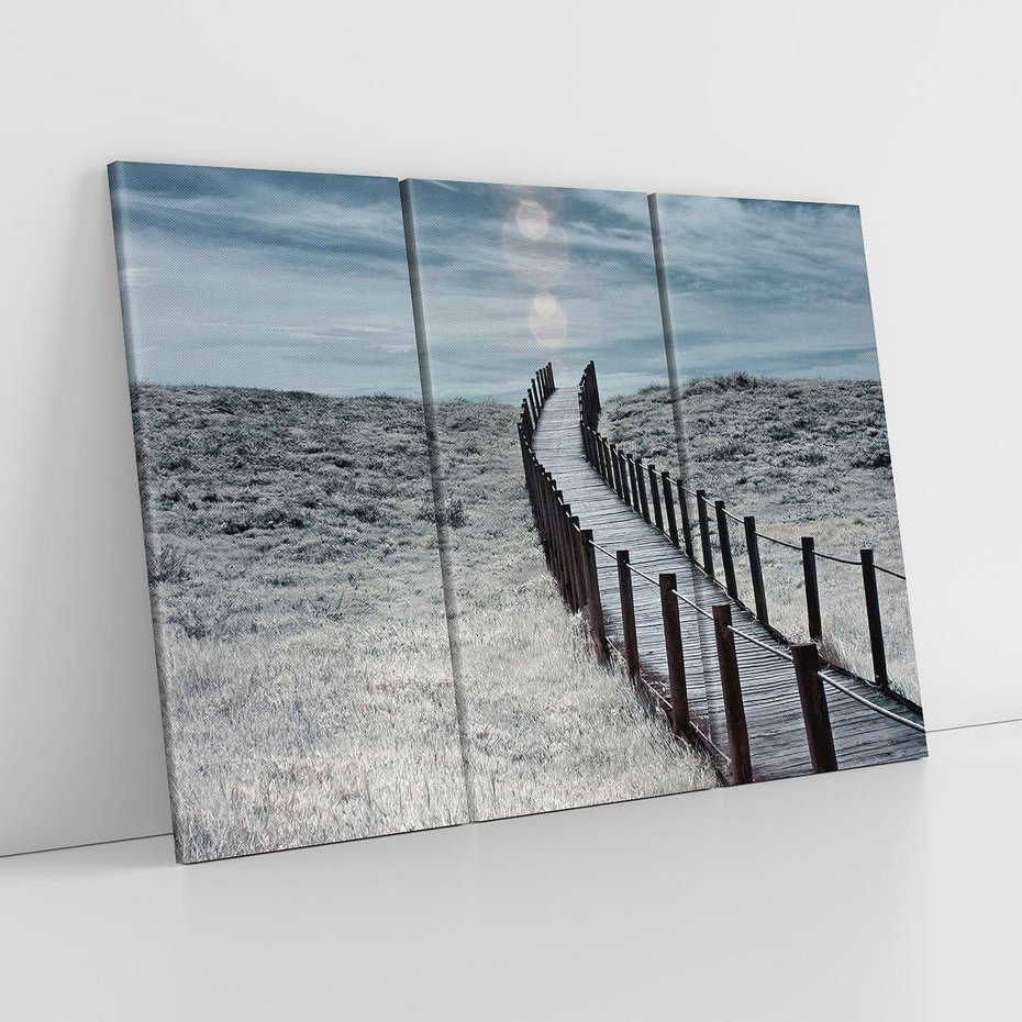 Obraz na płótnie 120x80 - Burzowy pomost na plaży - plaża, pomost