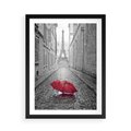 Plakat w ramie 50x70 - Kolorowy parasol w Paryżu - Paryż, parasol - rama czarna