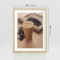 Plakat w ramie 30x40 - Kawa ice coffee: orzeźwiający napój - kawa, ice - rama drewno