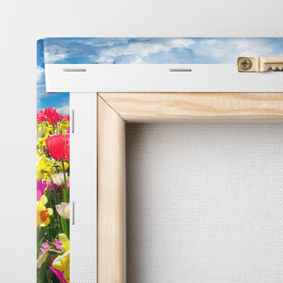 Obraz na płótnie 120x60 - tulipany na łące - kwiaty, tulipany