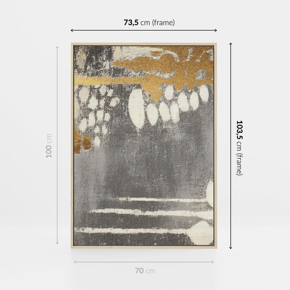 Obraz w ramie 70x100 - Malowane impresje zmysłów - abstrakcyjne plamy, linie - rama drewno