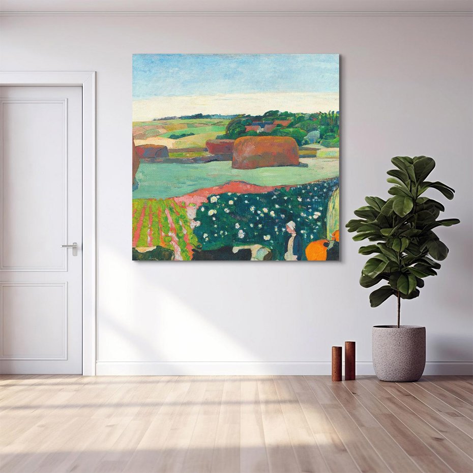 Obraz na płótnie 50x50 - Haystacks in Brittany 1890, Paul Gauguin - Reprodukcja - reprodukcja, obraz na płótnie