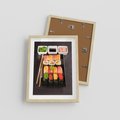 Plakat w ramie 30x40 - Kulinarne podróże do Japonii - sushi, japonia - rama drewno