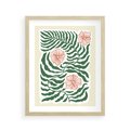Plakat w ramie 40x50 - Migocące Wzory - abstrakcyjna kompozycja, paprocie - rama drewno