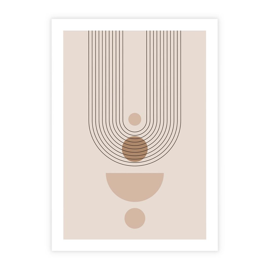 Plakat bez ramy 21x30 - Strukturalne Kształty Postępu - boho plakat, minimalizm