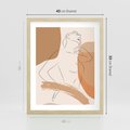 Plakat w ramie 40x50 - Sztuka Prostoty - kobieta, szkic - rama drewno