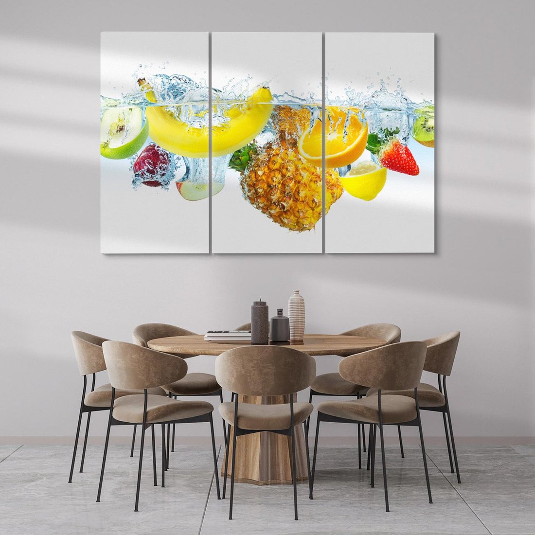 Obraz na płótnie 120x80 - Owoce w tropikalnym klimacie - owoce, woda