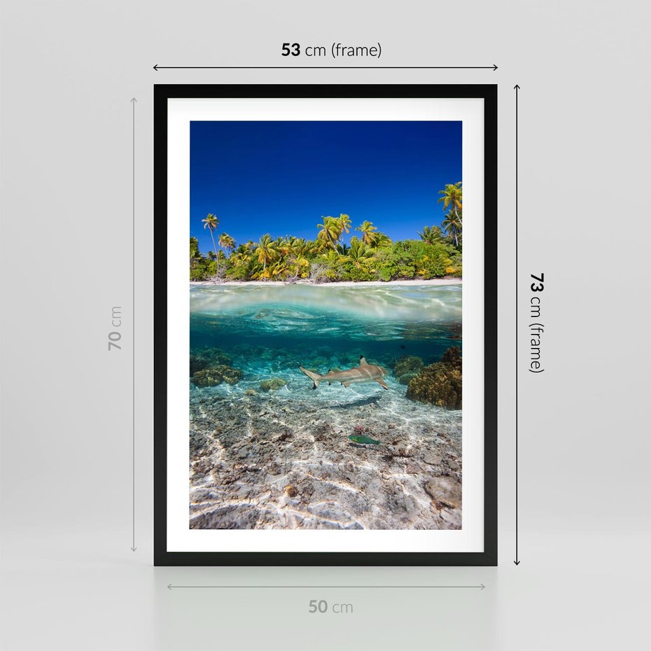 Plakat w ramie 50x70 - Tropikalne Morze i Kolorowa Rafa - tropikalne, morze - rama czarna