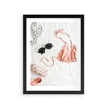 Plakat w ramie 30x40 - Letnia Elegancja na Plaży - kompozycja, elementy stroju na plażę - rama czarna