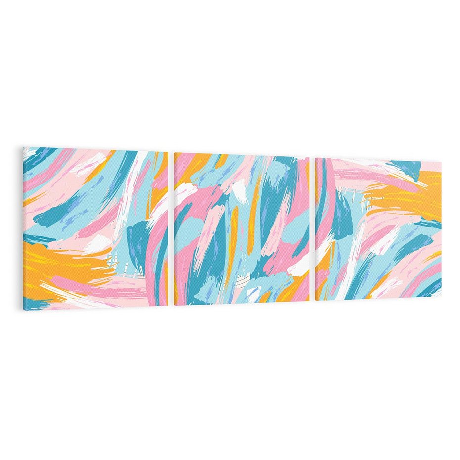 Obraz na płótnie 150x50 - Refleksje w krainie abstrakcji - abstrakcja, energiczne pociągnięcia pędzla