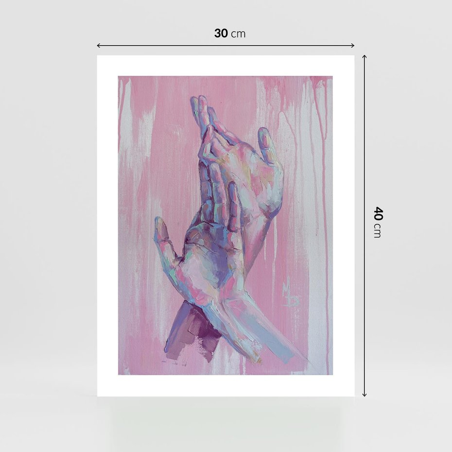 Plakat bez ramy 30x40 - Splecione - obraz olejny, pastelowe kolory