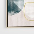 Obraz w ramie 50x50 - Minimalistyczne Plamy Farby - pastelowe geometryczne plamy, akwarela - rama drewno