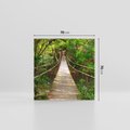 Obraz na płótnie 70x70 - Przez Dżunglę - most, linowy