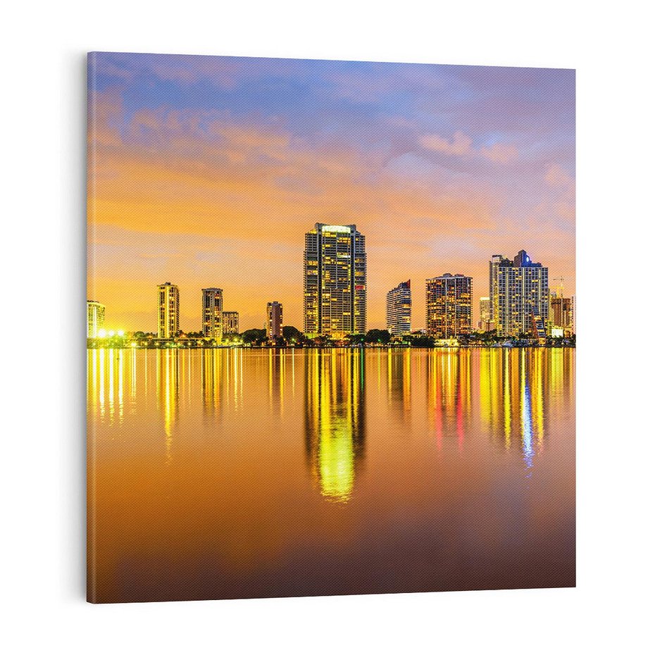 Obraz na płótnie 50x50 - miasto świateł - Miami, Floryda