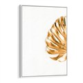 Obraz w ramie 80x120 - Przyjemność dla Oczu - złote, liście - rama biała