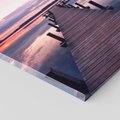 Obraz na płótnie 80x80 - spotkanie przy molo - jezioro, molo