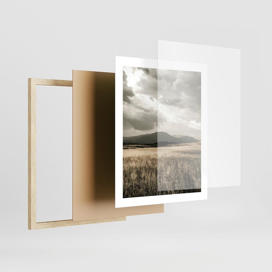 Plakat w ramie 40x50 - Nostalgiczny Krajobraz - pole, krajobraz - rama drewno