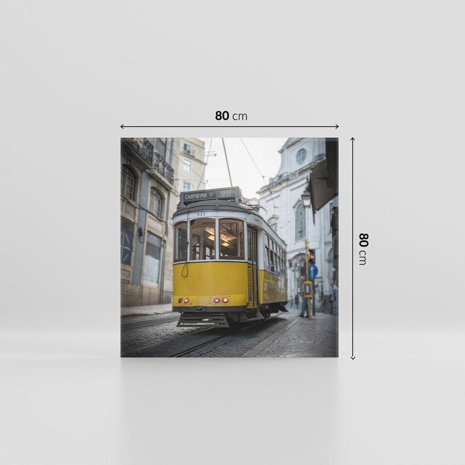 Obraz na płótnie 80x80 - Urok tramwajów Lizbony - tramwaj, Lizbona