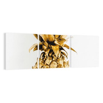 Obraz na płótnie 90x30 - Ekskluzywny Akcent - złoty, ananas