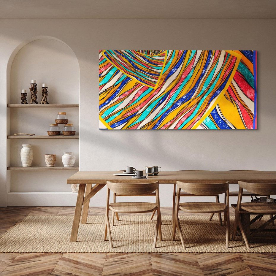 Obraz na płótnie 120x60 - Eksplozja Abstrakcyjnych Barw - abstrakcja