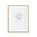 Plakat w ramie 30x40 - Rozkwitające Formy - szkic, minimalizm - rama drewno