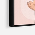 Obraz w ramie 50x70 - Przenikające Kształty - minimalistyczny plakat, pudrowe kwiaty - rama czarna