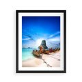 Plakat w ramie 40x50 - Morze na Łodzi - morze, łódź - rama czarna