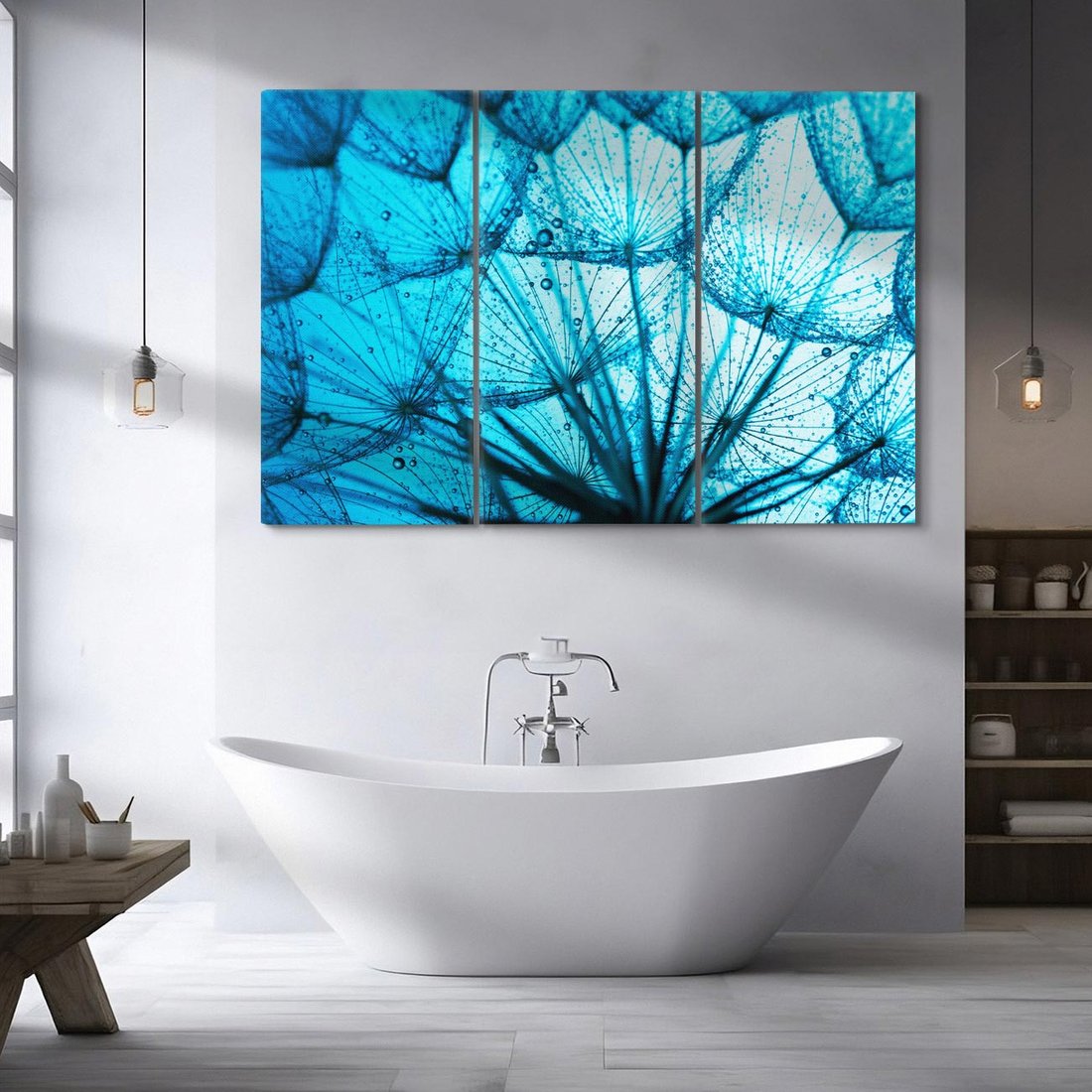 Obraz na płótnie 120x80 - Lekkość dmuchawca wśród kwiatów - dmuchawiec, kwiaty