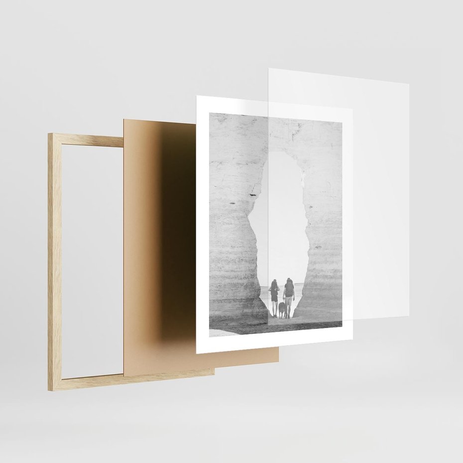 Plakat w ramie 40x50 - Podróżna Eksploracja - Echa Przygody - rama drewno