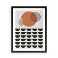 Plakat w ramie 50x70 - Geometryczna Ekspresja - geometryczny graficzny obraz, pomarańczowe koło - rama czarna