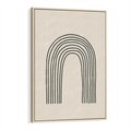 Obraz w ramie 70x100 - Intrygujące Zagięcia - boho plakat, czarna tęcza - rama drewno