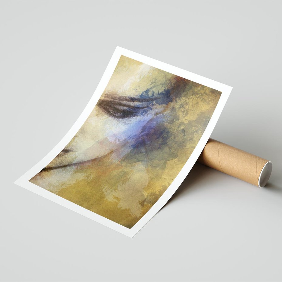 Plakat bez ramy 21x30 - Graficzna ekspresja kobiecego portretu - portret, grafika