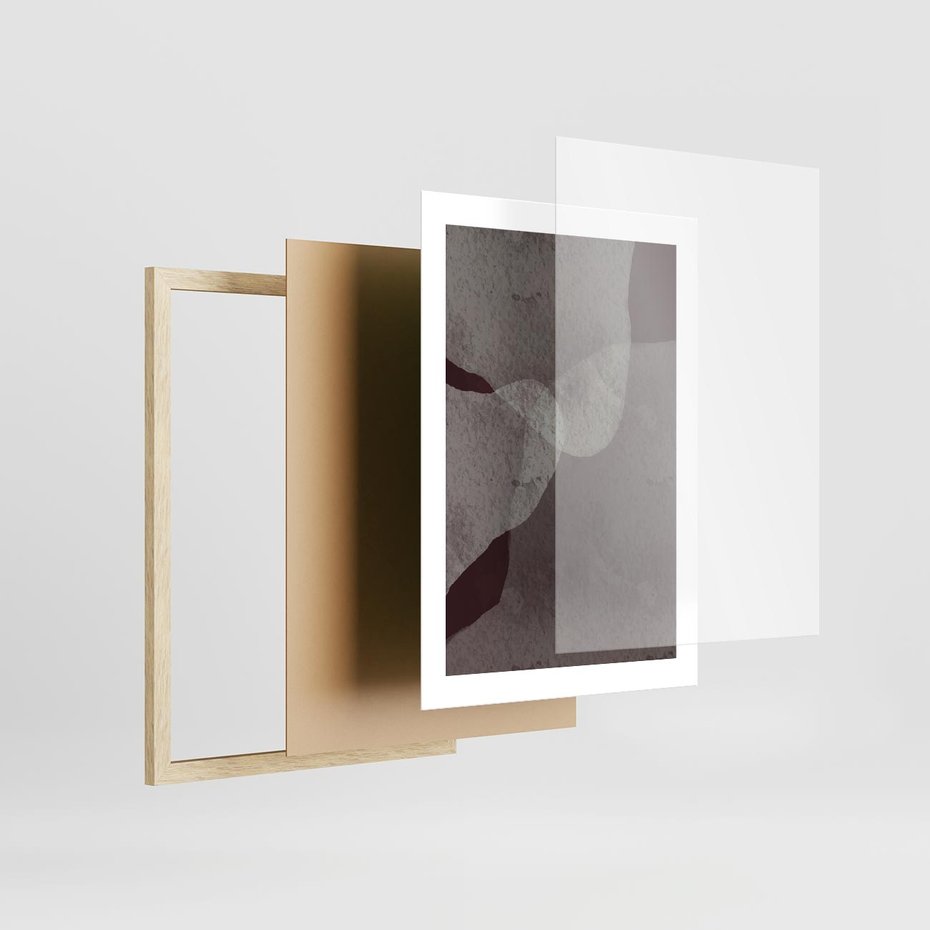 Plakat w ramie 30x40 - Obce Odcienie - mroczny plakat, nowoczesne wnętrza - rama drewno