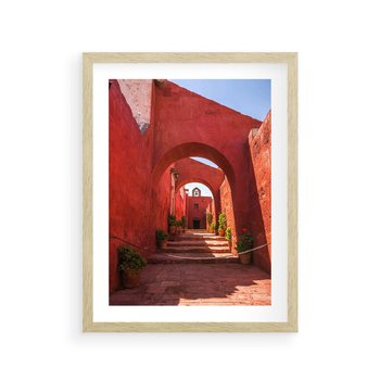 Plakat w ramie 40x50 - Perspektywa Uliczki - uliczka, perspektywa - rama drewno