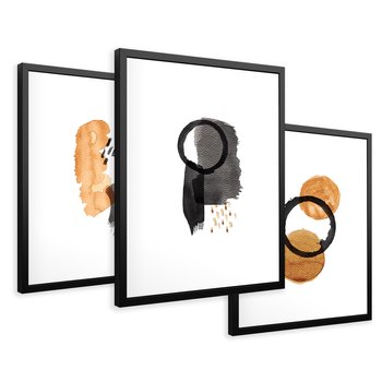 Zestaw obrazy w ramie 30x40 galeria - Japońska, abstrakcja, minimalizm - rama czarna