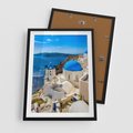 Plakat w ramie 50x70 - Urokliwy widok na Santorini - Santorini, widok - rama czarna