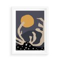 Plakat w ramie 50x70 - Tajemniczy Księżyc - nowoczesna sztuka, plakat - rama biała
