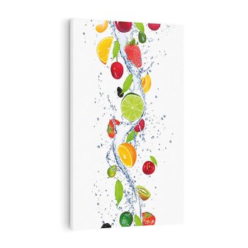 Obraz na płótnie 80x120 - Kulinarne Inspiracje - owoce, woda