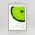 Plakat w ramie 50x70 - Świeżość i kwasowość limonki - limnka, owoce - rama drewno