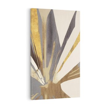 Obraz na płótnie 50x70 - Szept roślinnych emocji - olejna abstrakcja, złoto i brąz