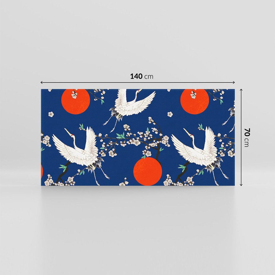 Obraz na płótnie 140x70 - Japońskie Żurawie Indygo - sztuka japońska, japonia