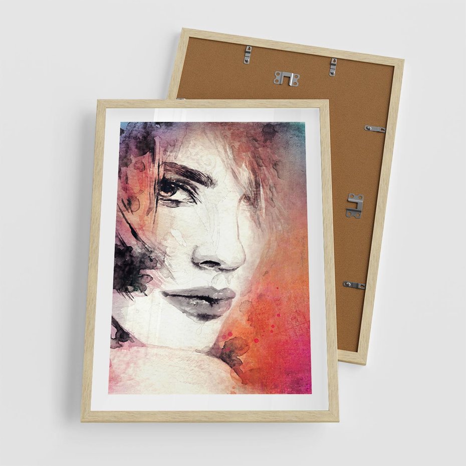 Plakat w ramie 50x70 - Kobieta w sztuce - portret, kobieta - rama drewno