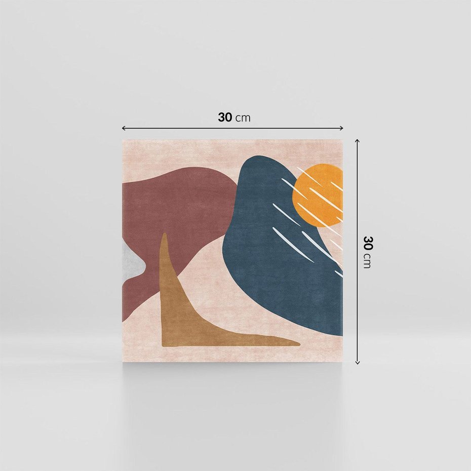 Obraz na płótnie 30x30 - Opowieść szepczących pędzli - abstrakcyjne plamy, kształty