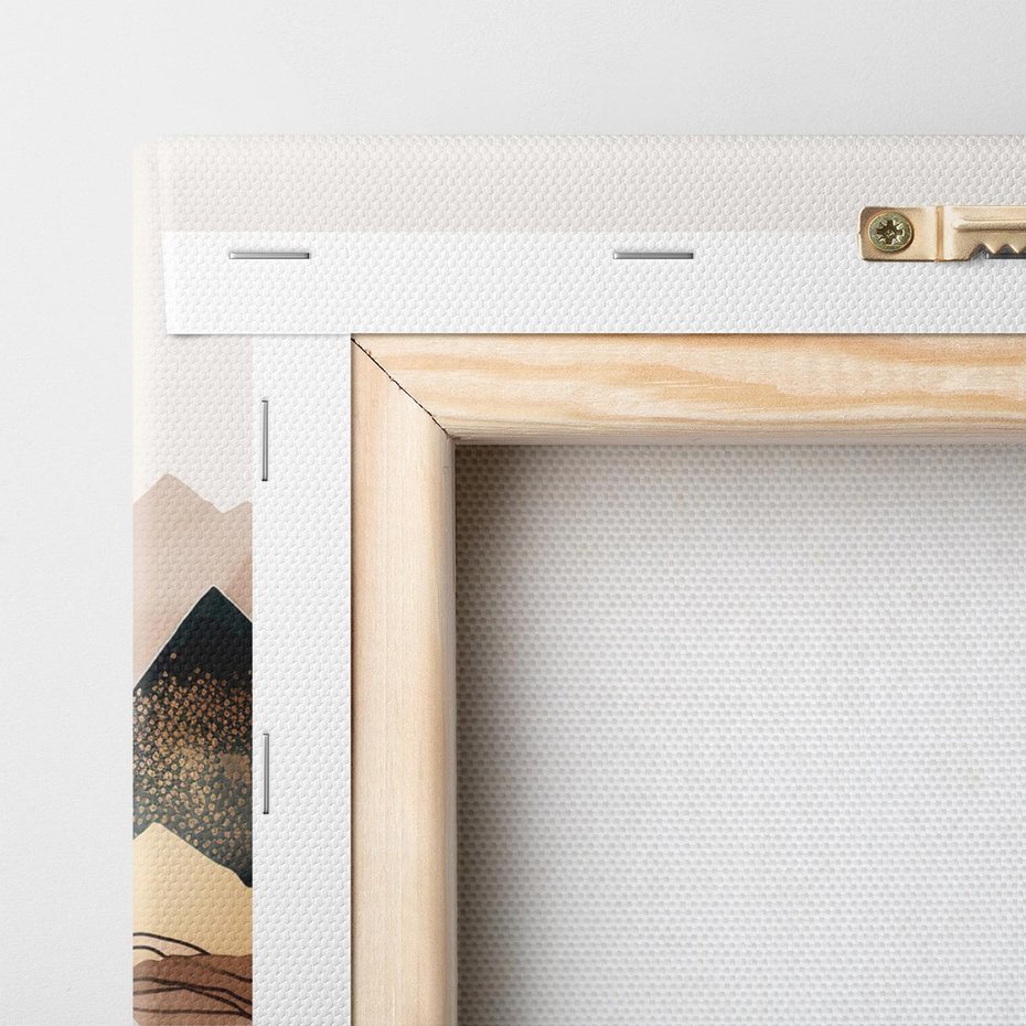 Obraz na płótnie 50x70 - Góry Tonące w Pastelach - złote pastelowe góry, akwarela