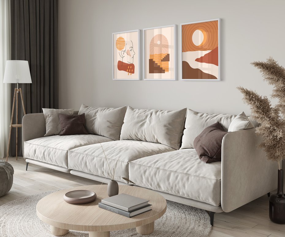 Zestaw obrazy w ramie 30x40 galeria - Kobiece, plakaty, salon - rama biała