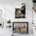 Plakat bez ramy 30x40 - Oaza Uroku: Drewniana Chatka i Ogród - domek, ogród