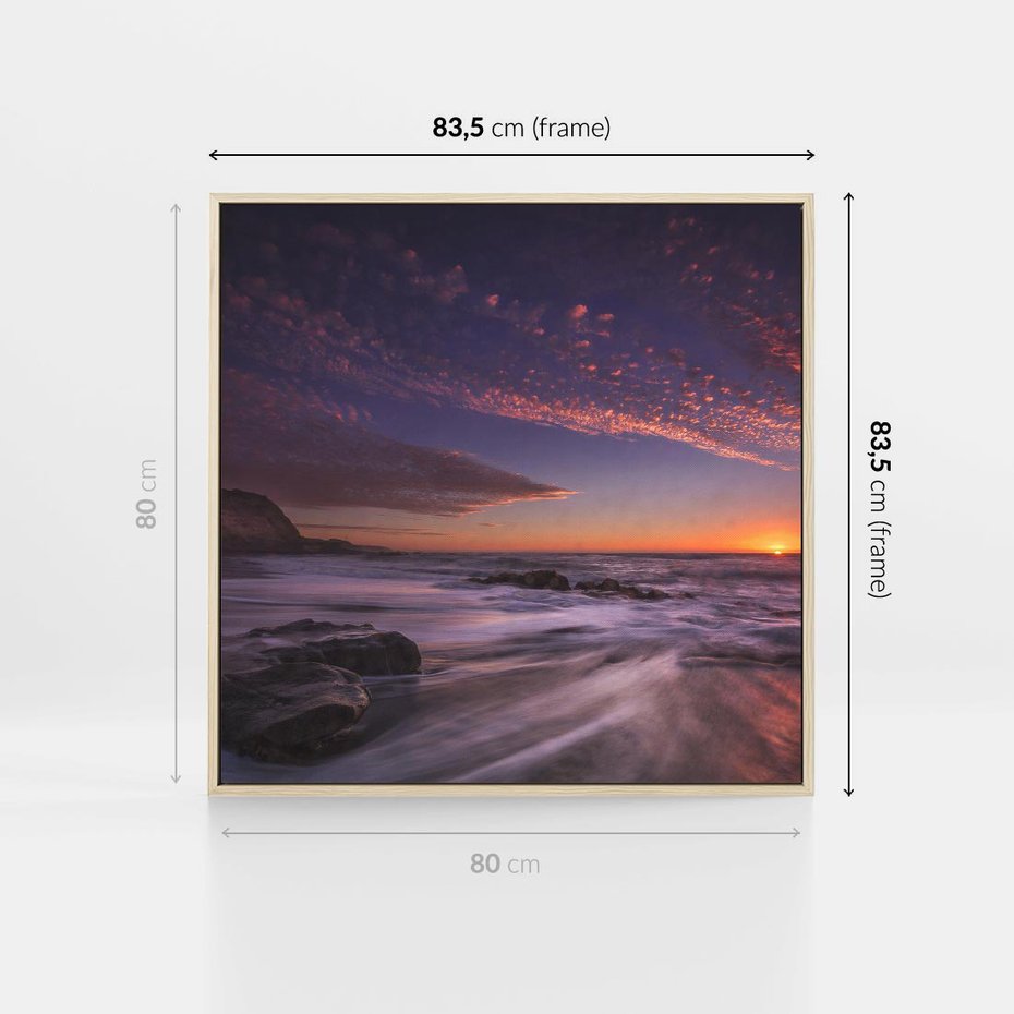 Obraz w ramie 80x80 - Spojrzenie w głąb duszy - zachód słońca, zmierzch - rama drewno